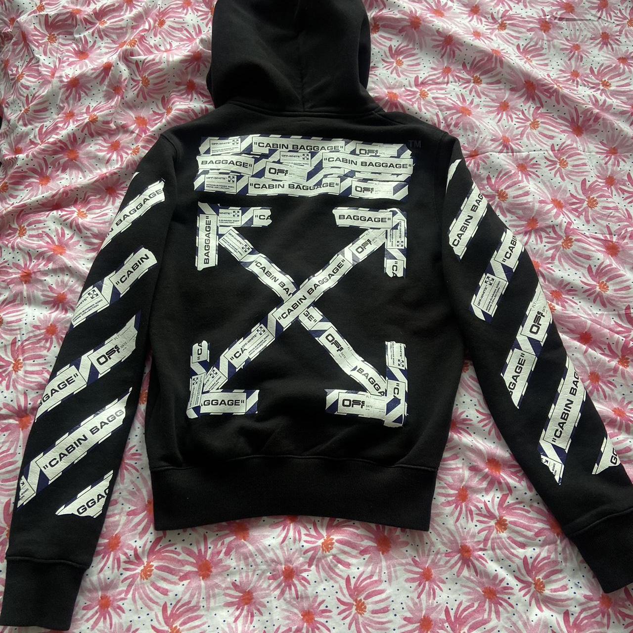 Off White Cabin Baggage zip up hoodie in men s size. Depop