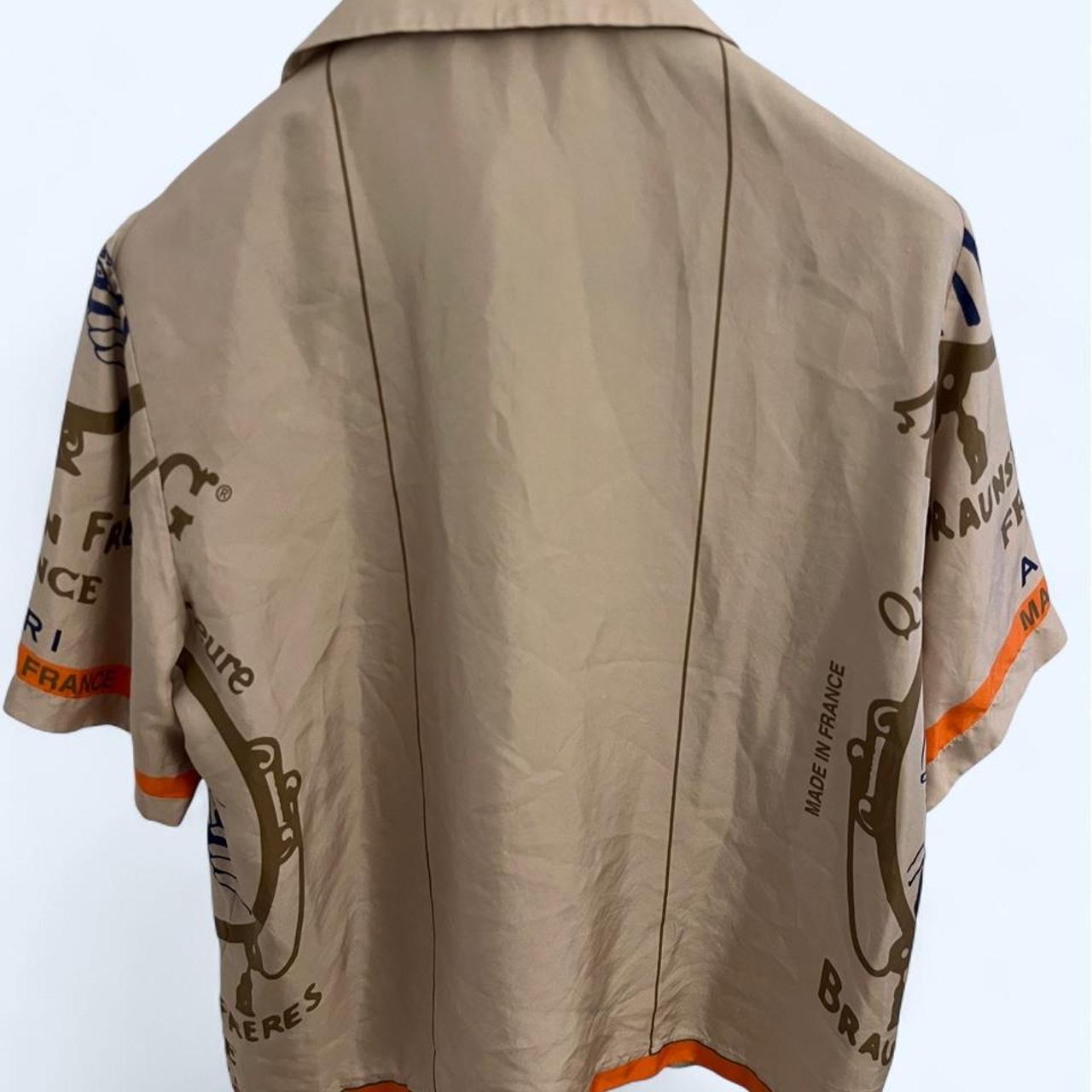 Amiri men's tan and cream shirt