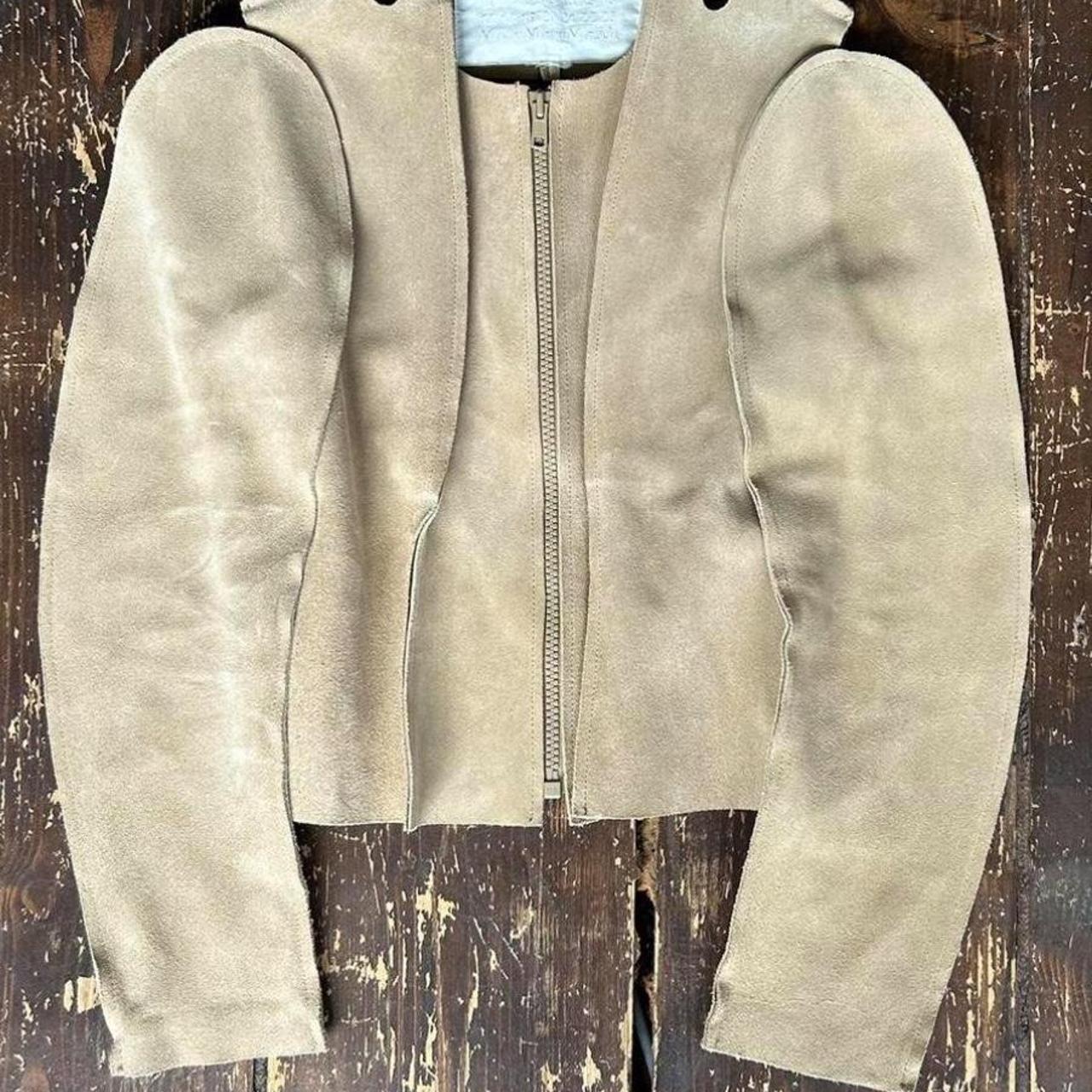 MAISON MARGIELA X H&M beige suede structured jacket | Depop MAISON MARGIELA X H&M beige suede structured jacket | Depop