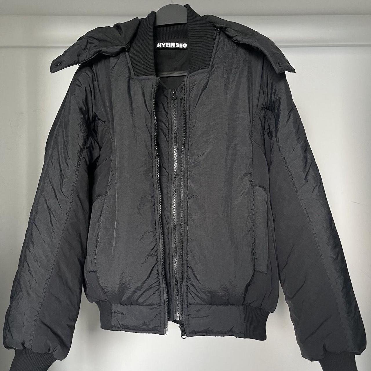hyein seo black hooded bomber / size 3 / cropped & | Depop