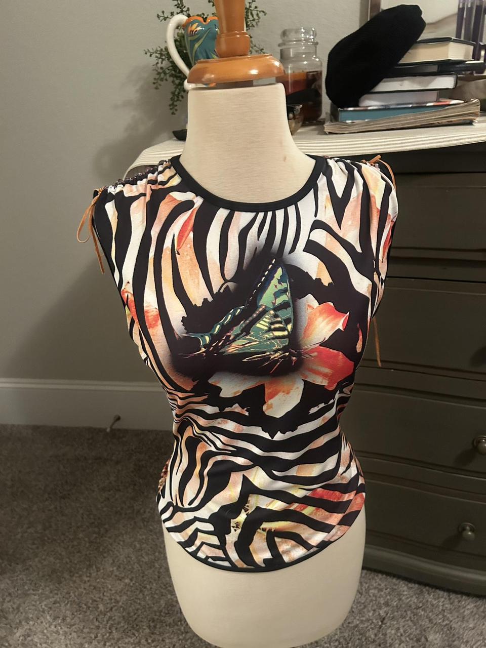 Cache Women's Blouse - Multi/Black - S – Cache Bu… - image 1