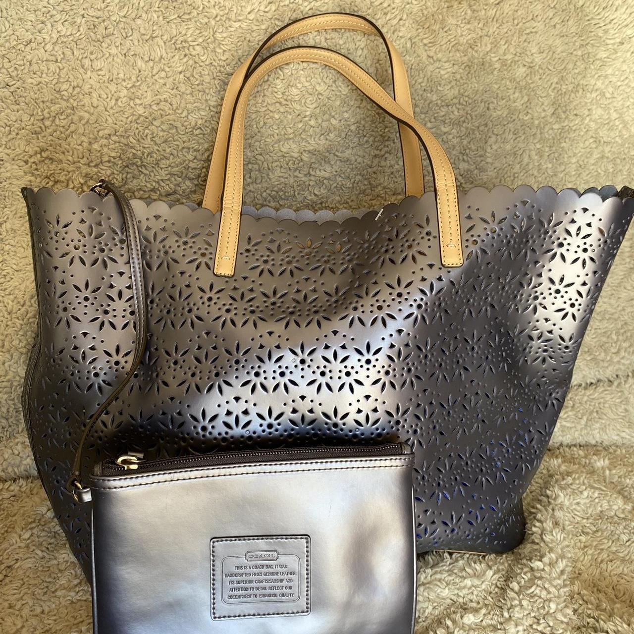 Coach eyelet online tote