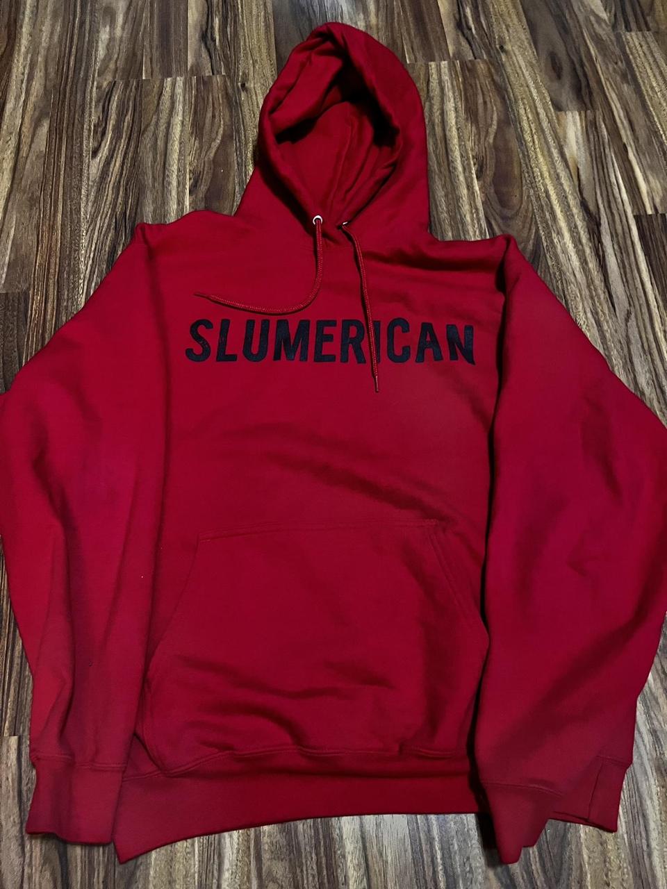 Like new red Slumerican hoodie. #slumerican... - Depop