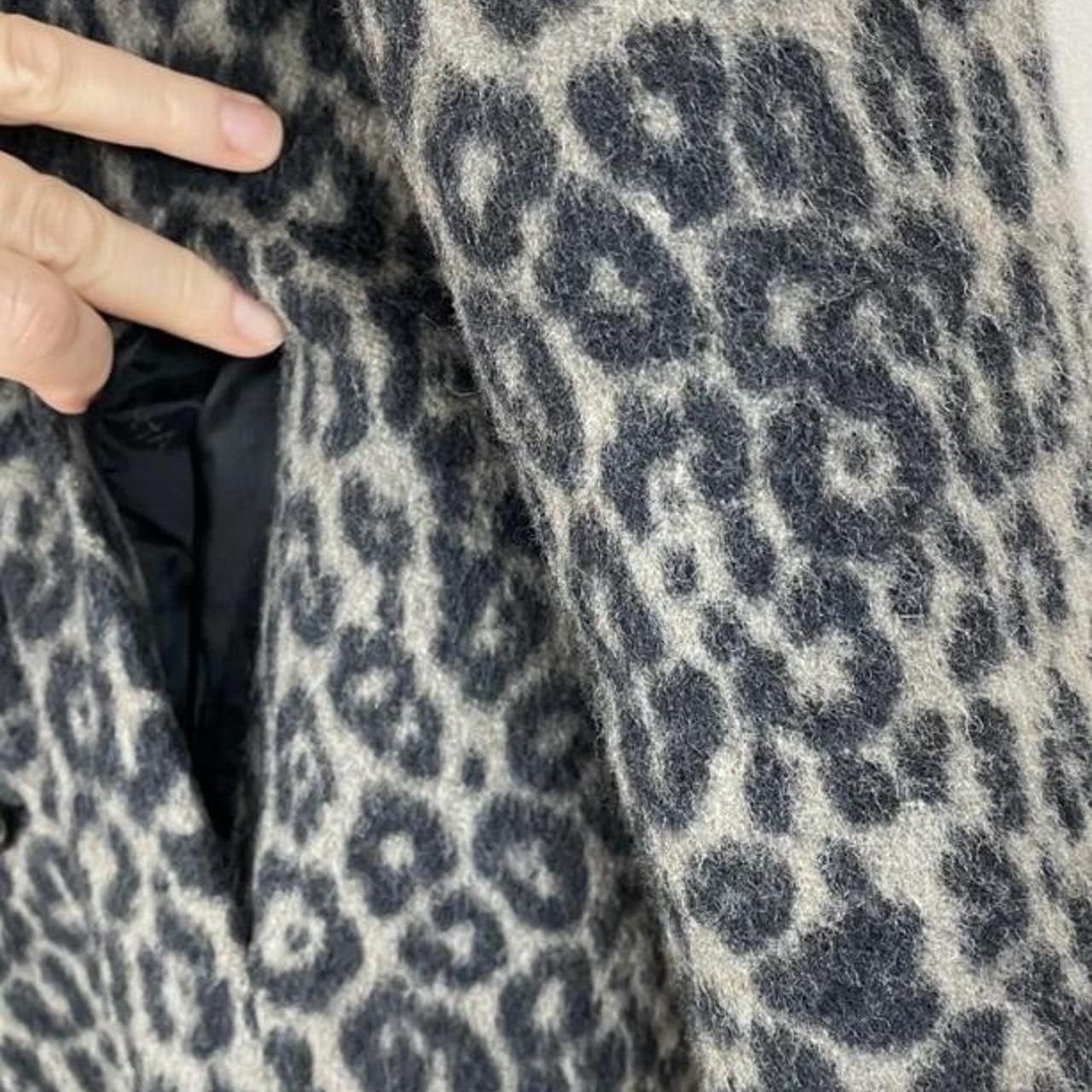 RtA Jamson Wool Cashmere Blend Leopard Midi Overcoat