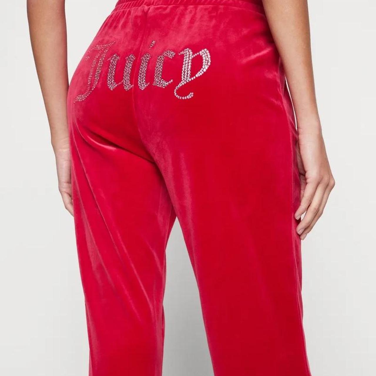 red juicy couture tracksuit bottoms Depop