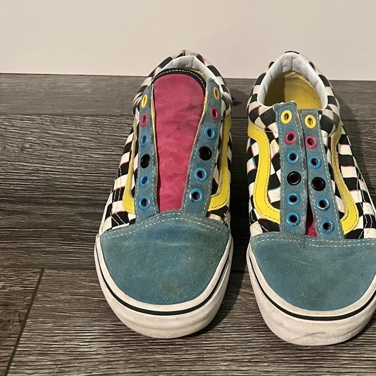 Pink yellow blue vans best sale