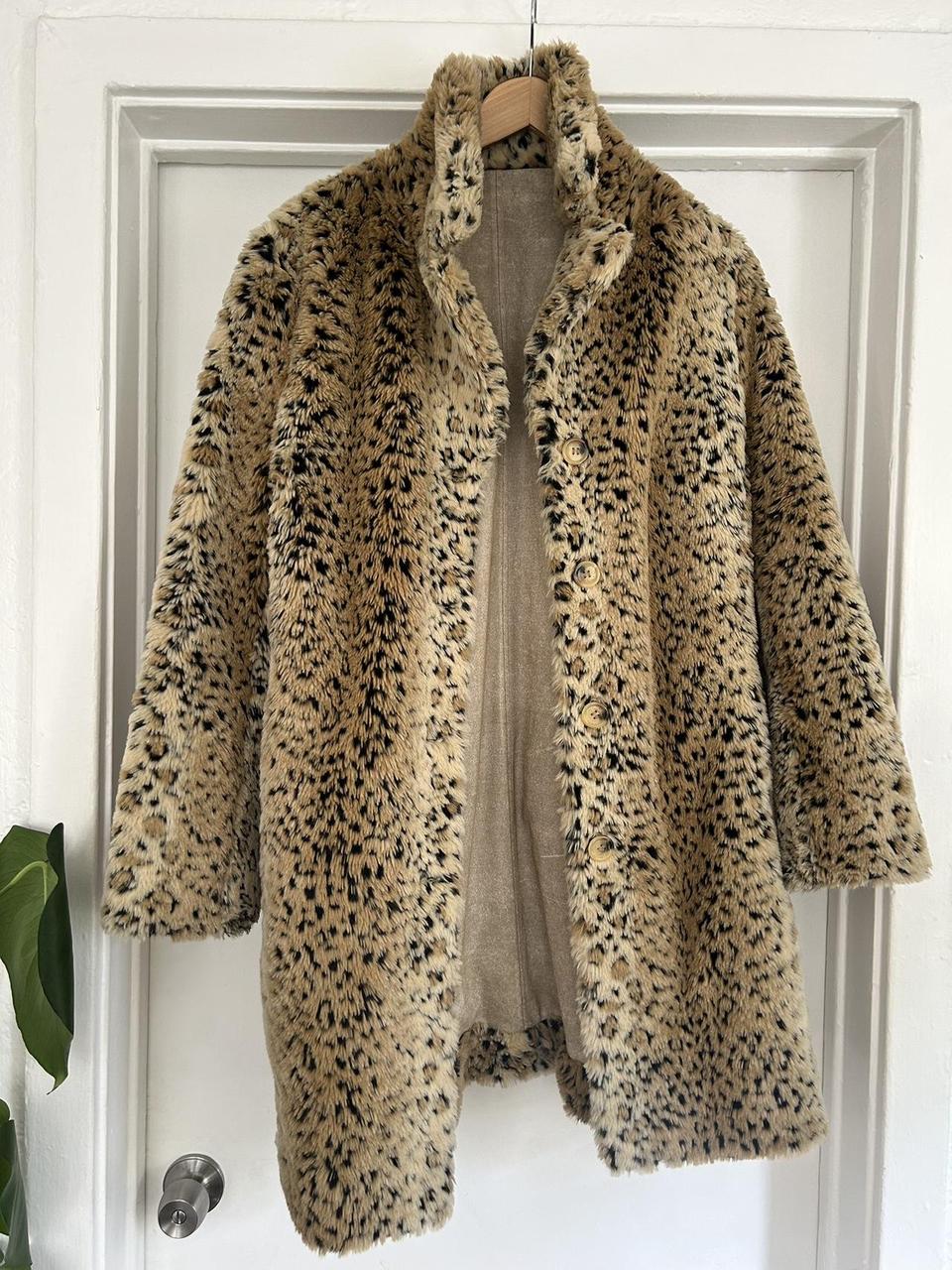 Vintage cheetah print fur coat. Purchased from... - Depop