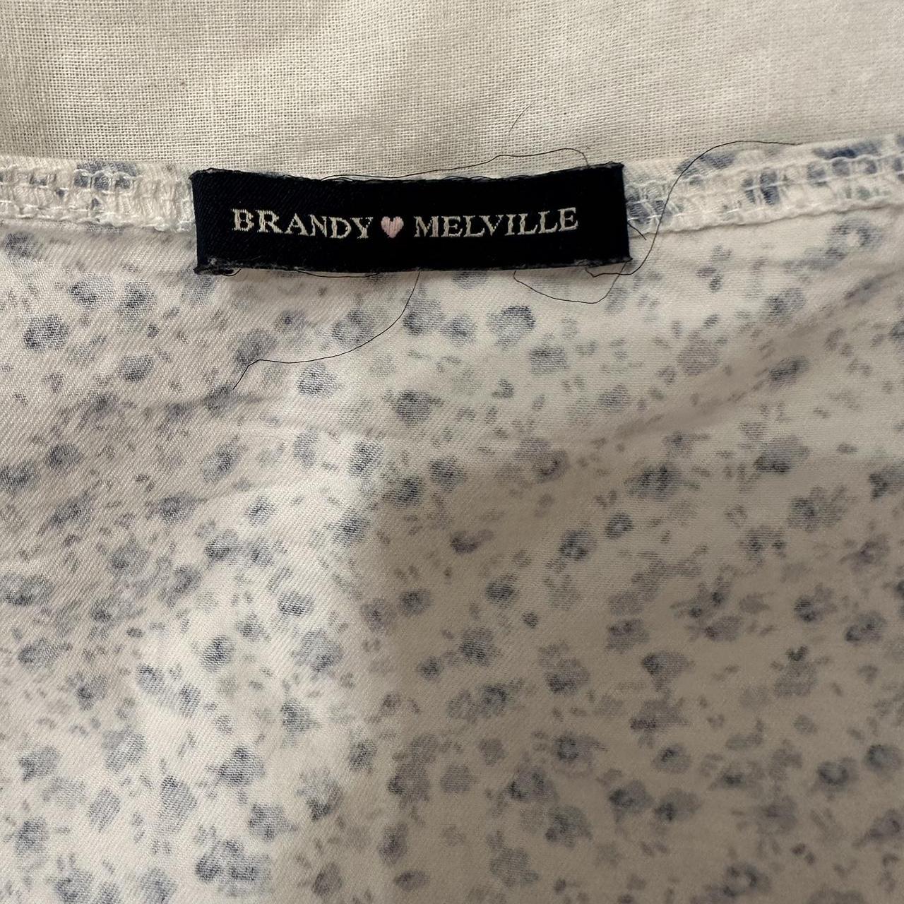 Brandy Melville Blair dress in blue and white floral - Depop
