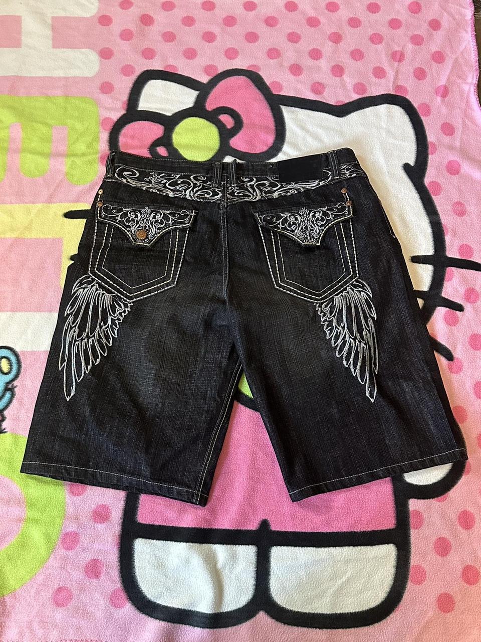 Delf Imperious embroidered jorts w really cool wing... - Depop