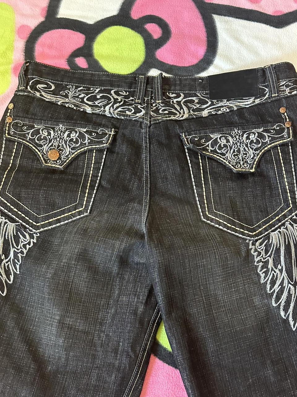 Delf Imperious embroidered jorts w really cool wing... - Depop