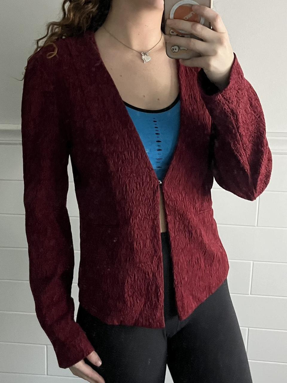 Dark Red Lace Blazer Size medium small Brand Depop