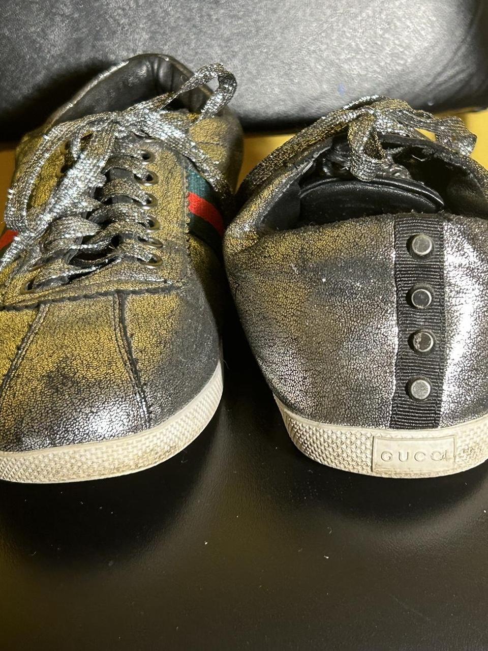 mens silver gucci sneakers