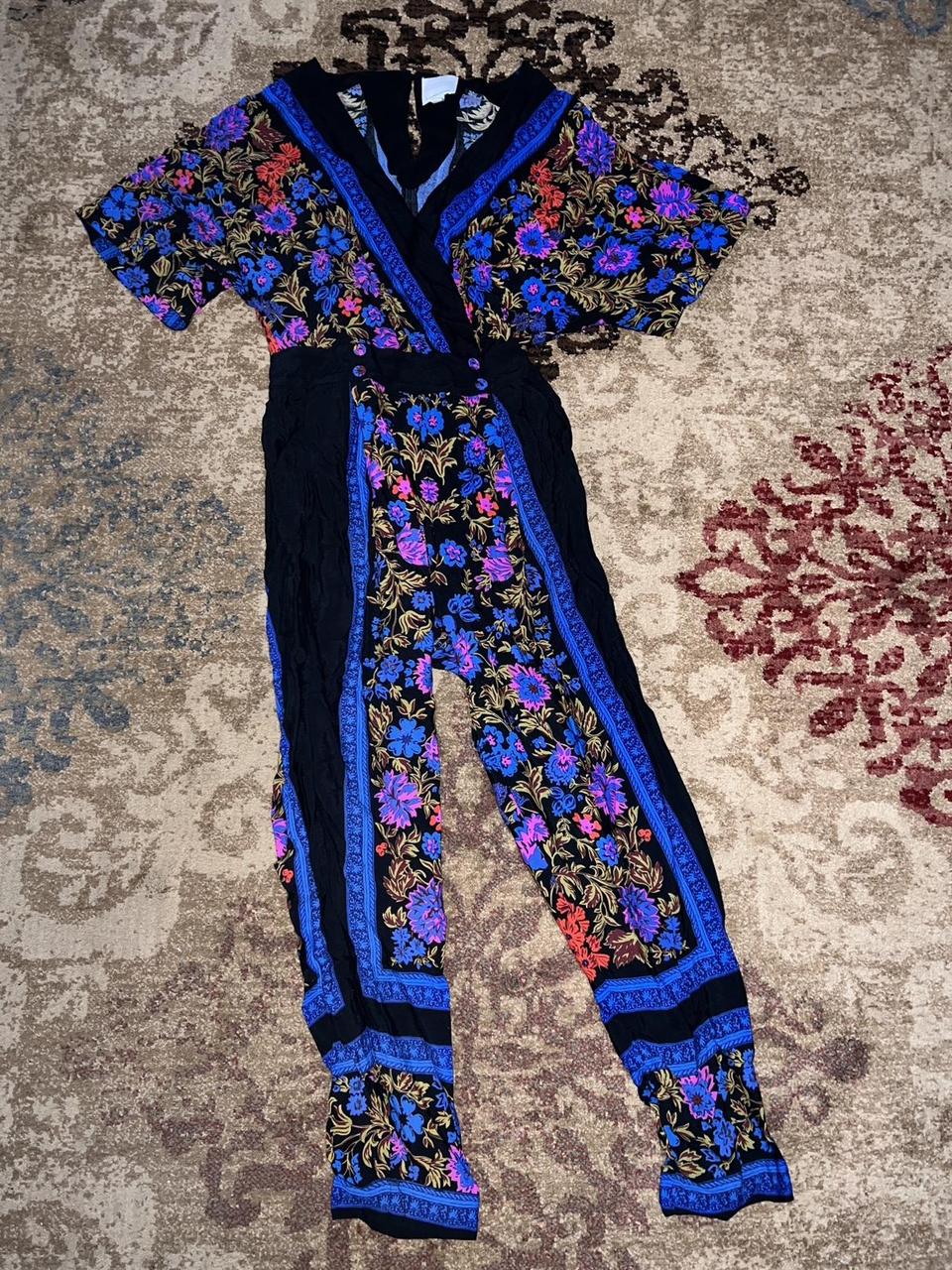 Anthropologie scarf printed store jumpsuit