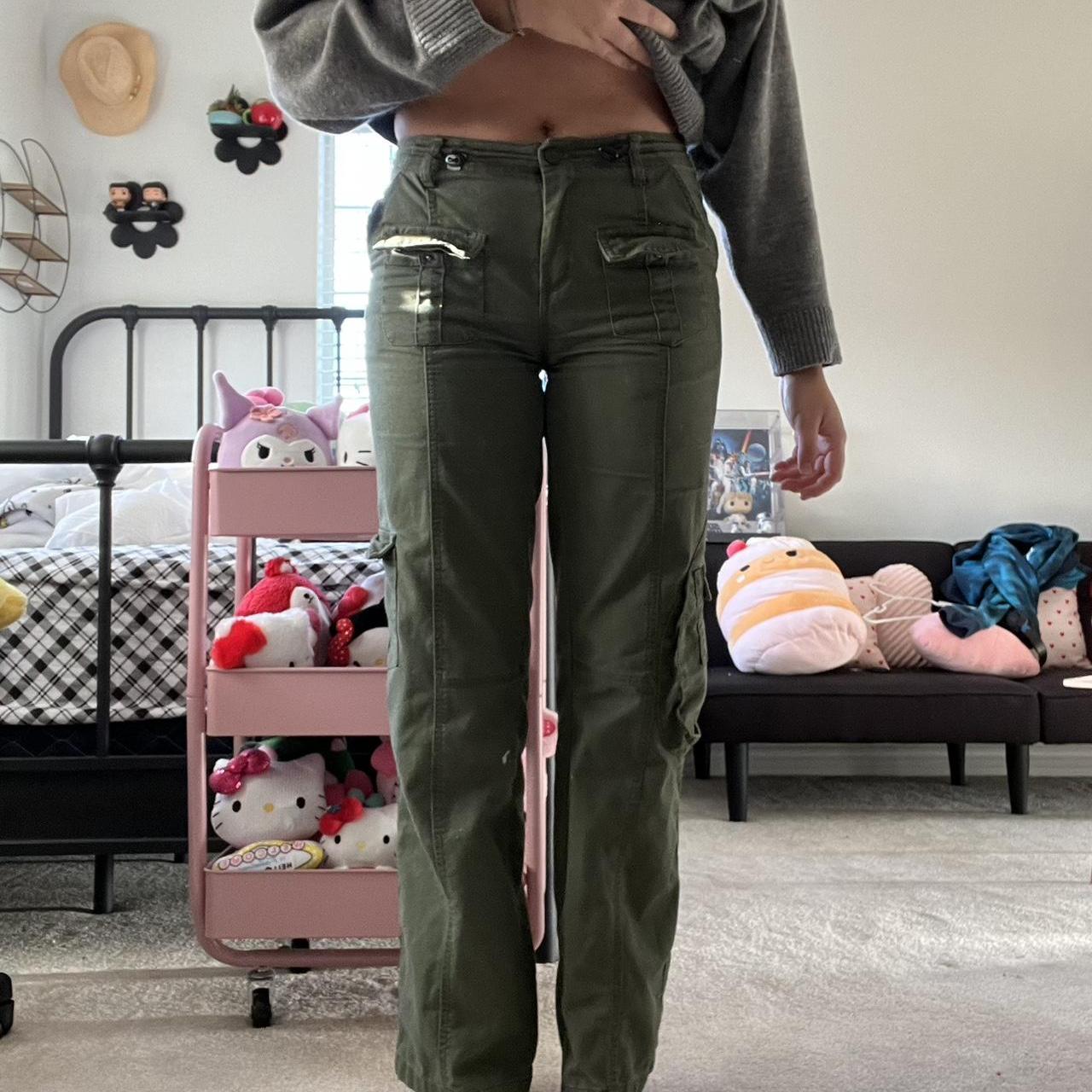 brandy melville kim cargo pants in military... Depop