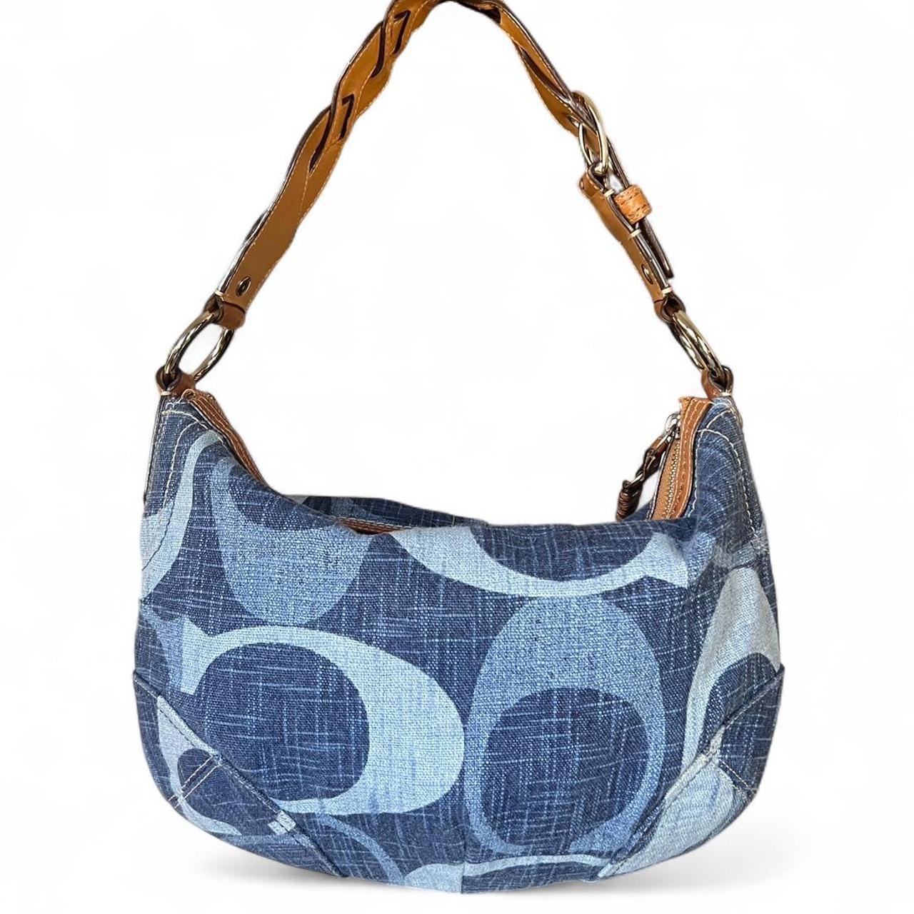 バッグ vintage coach Soho Hobo hand bag navy Vintage Coach 8A16 Navy Suede & Leather Large Soho Hobo Bag