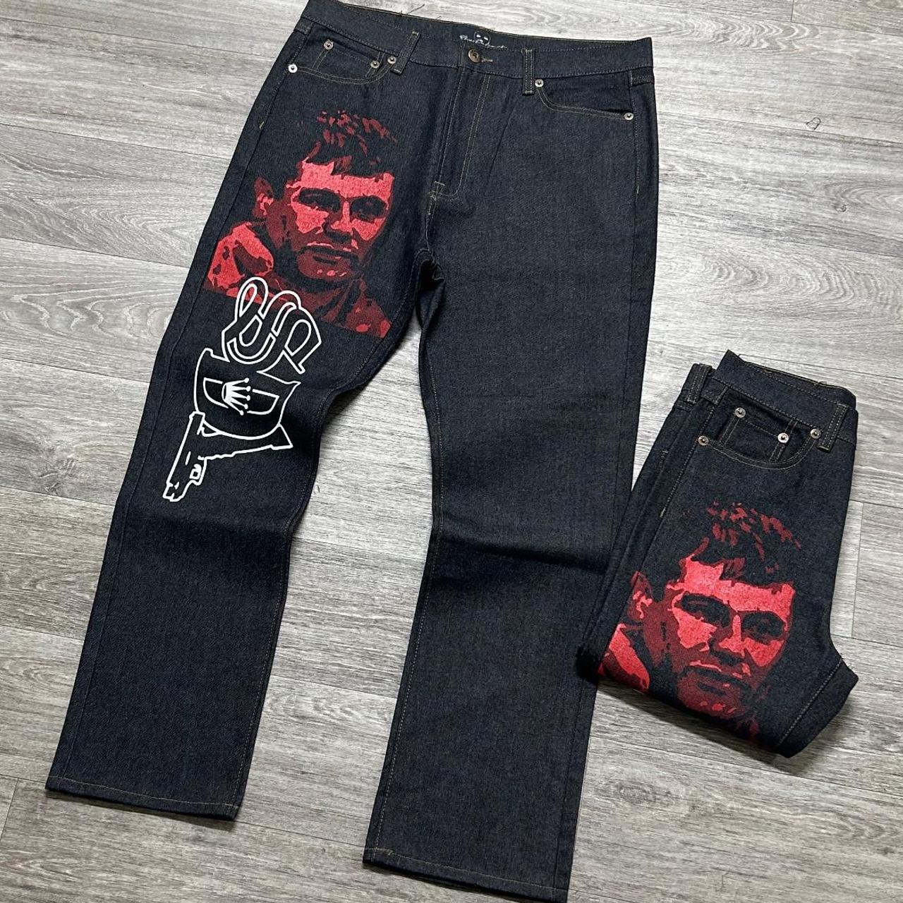 CYVIST FLARE WEBBED DENIM BLACK #FLARED #OPIUM #Y2K | Depop