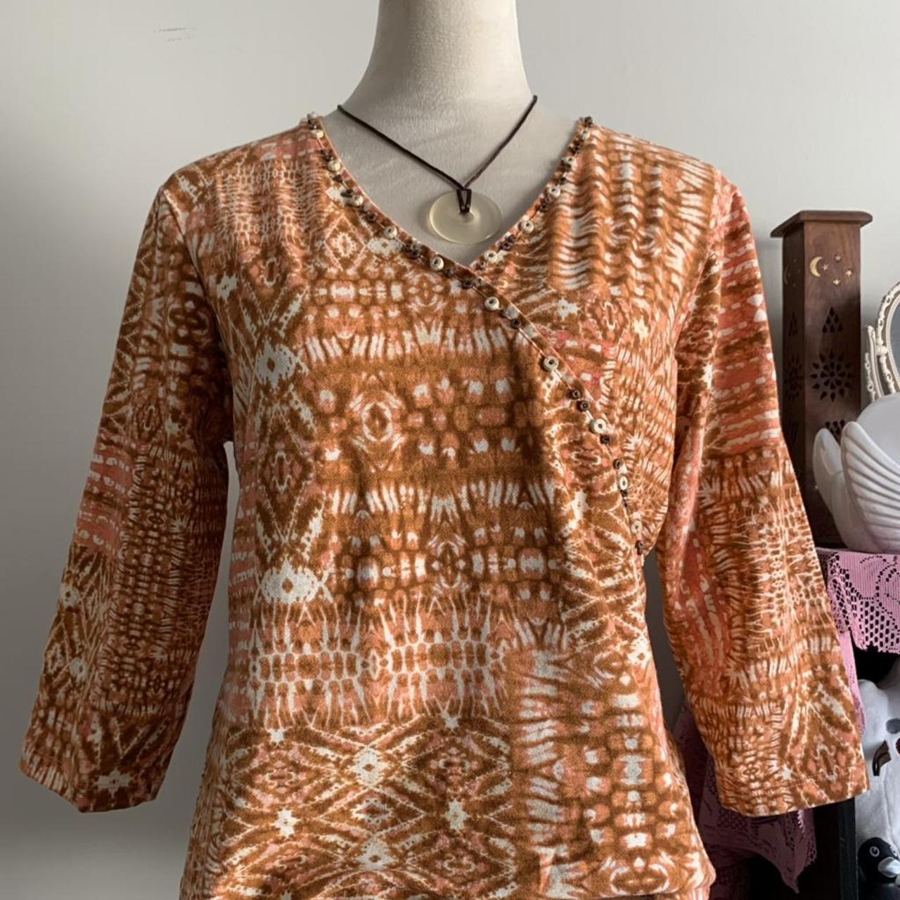 Ruby Rd. Women's Blouse - Orange/Multi - L – ruby… - image 1