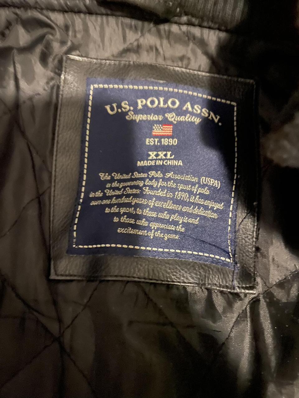 US Polo Assn Leather Jacket - Depop