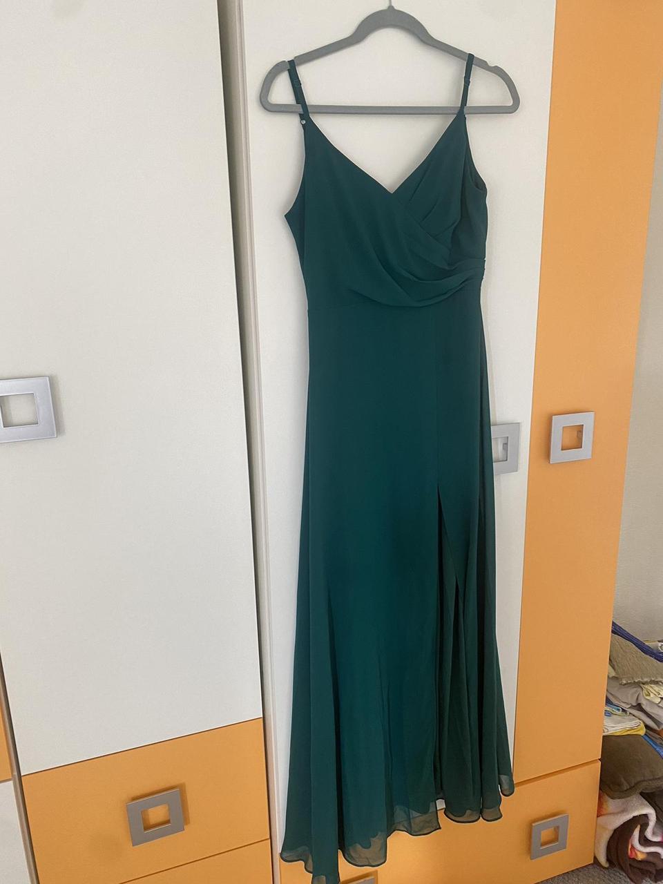Long dark green dress prom bridesmaid wedding size... - Depop