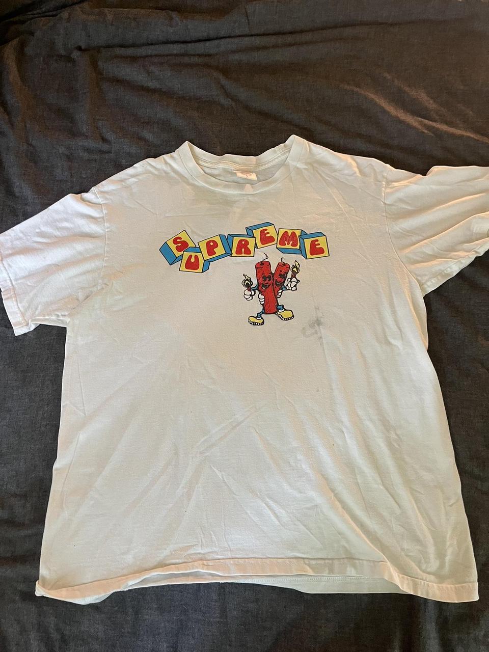 Supreme Dynamite Tee Size Medium Stain on front. Depop