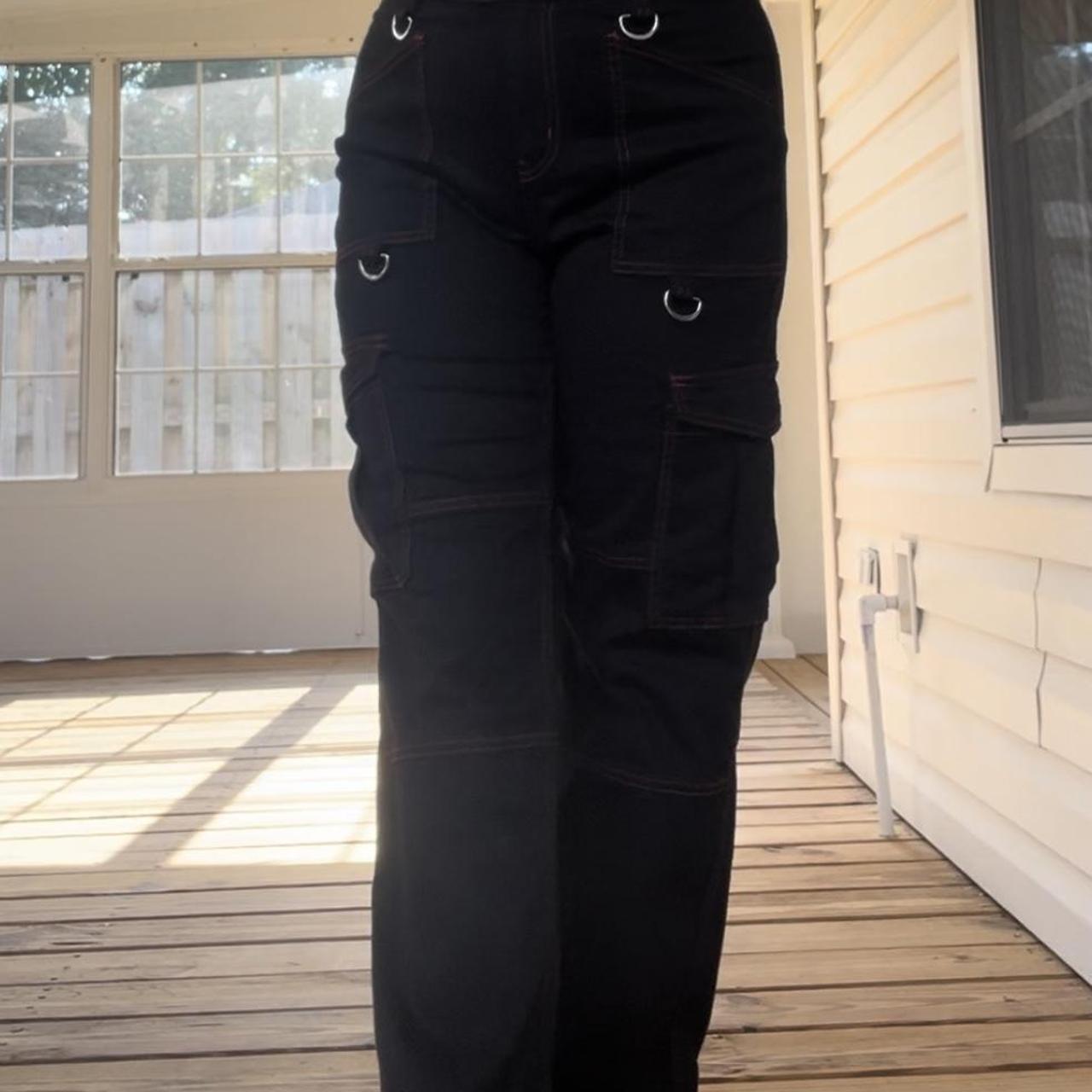Hot topic Red Stitch Cargo Carpenter Pants NWOT | Depop