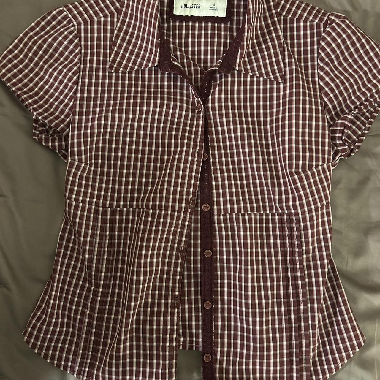 Hollister plaid button up worn once