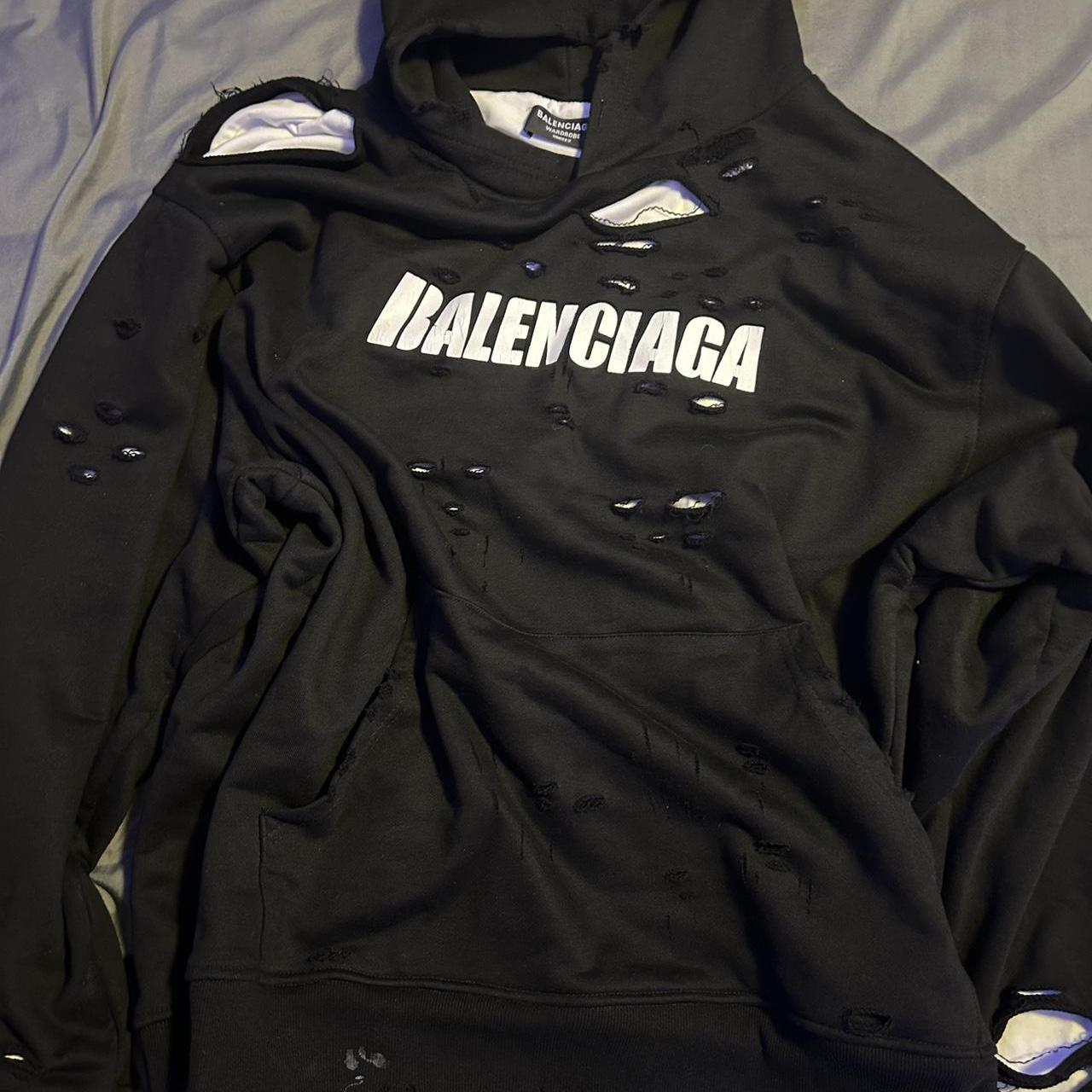 Balenciaga Distressed Hoodie Authentic Worn twice Depop