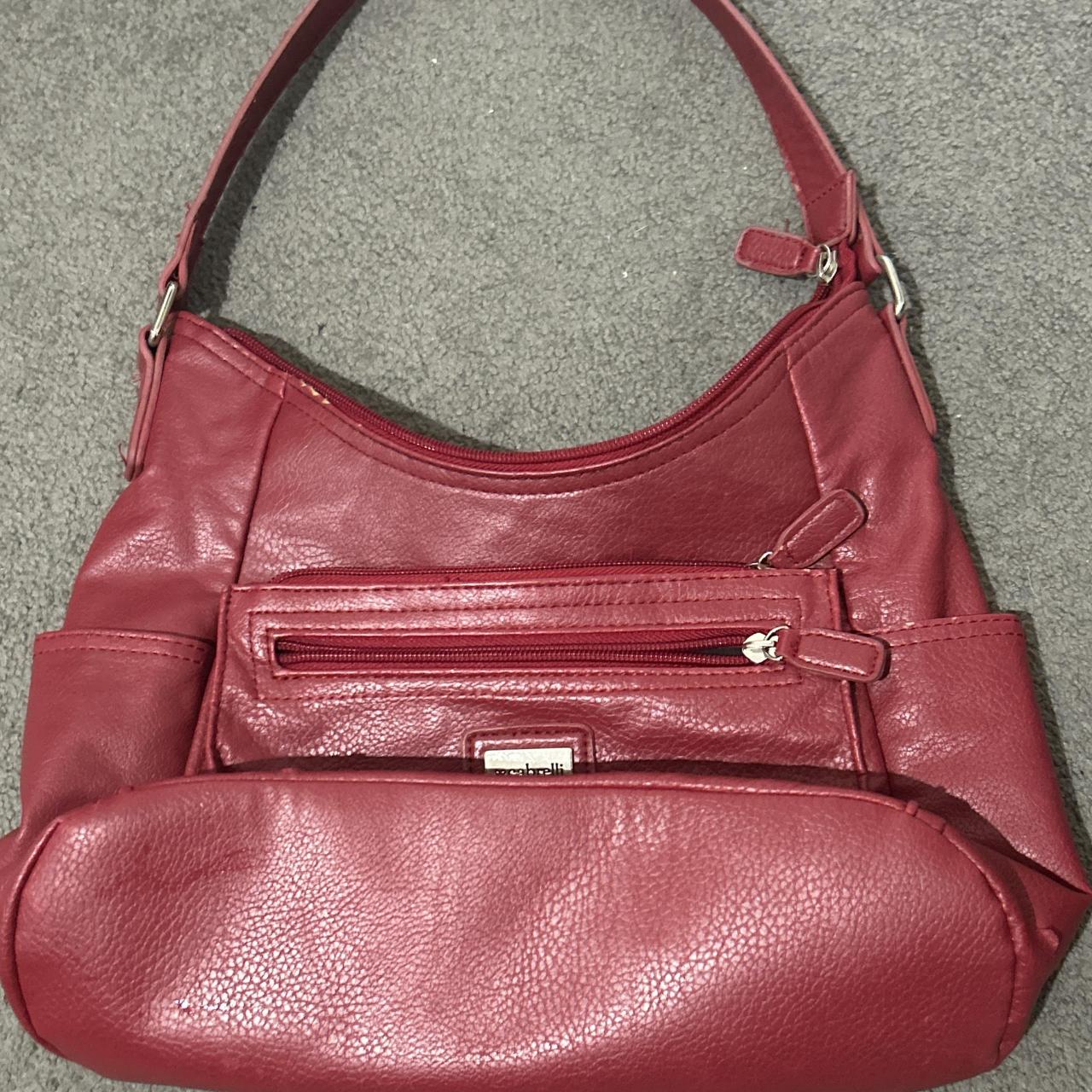 Burgundy Cabrelli Leather Shoulder Bag With Multiple - Depop