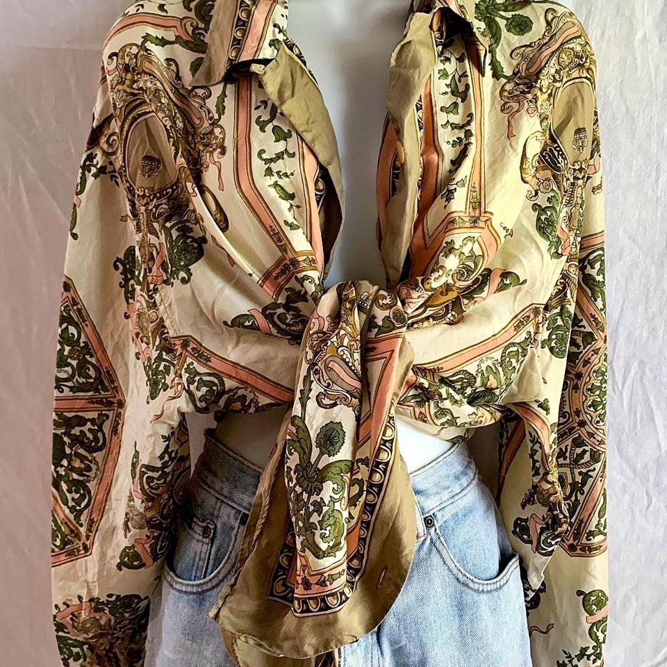 トップス Vintage silk top Vintage 100% Silk Blouse for Women Size 14 | French Pleated