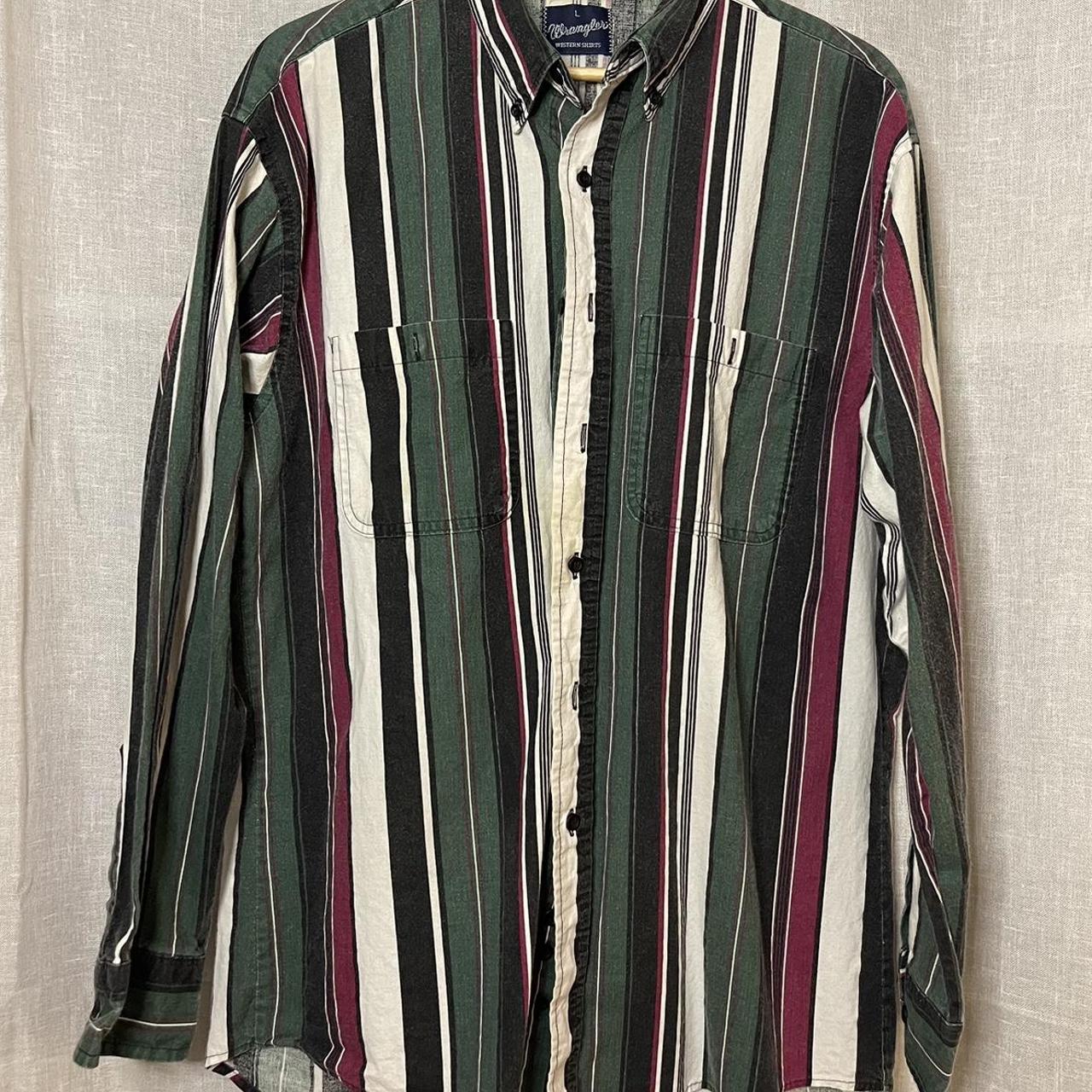Vintage Wrangler Western Button-down Large Shirt -... - Depop