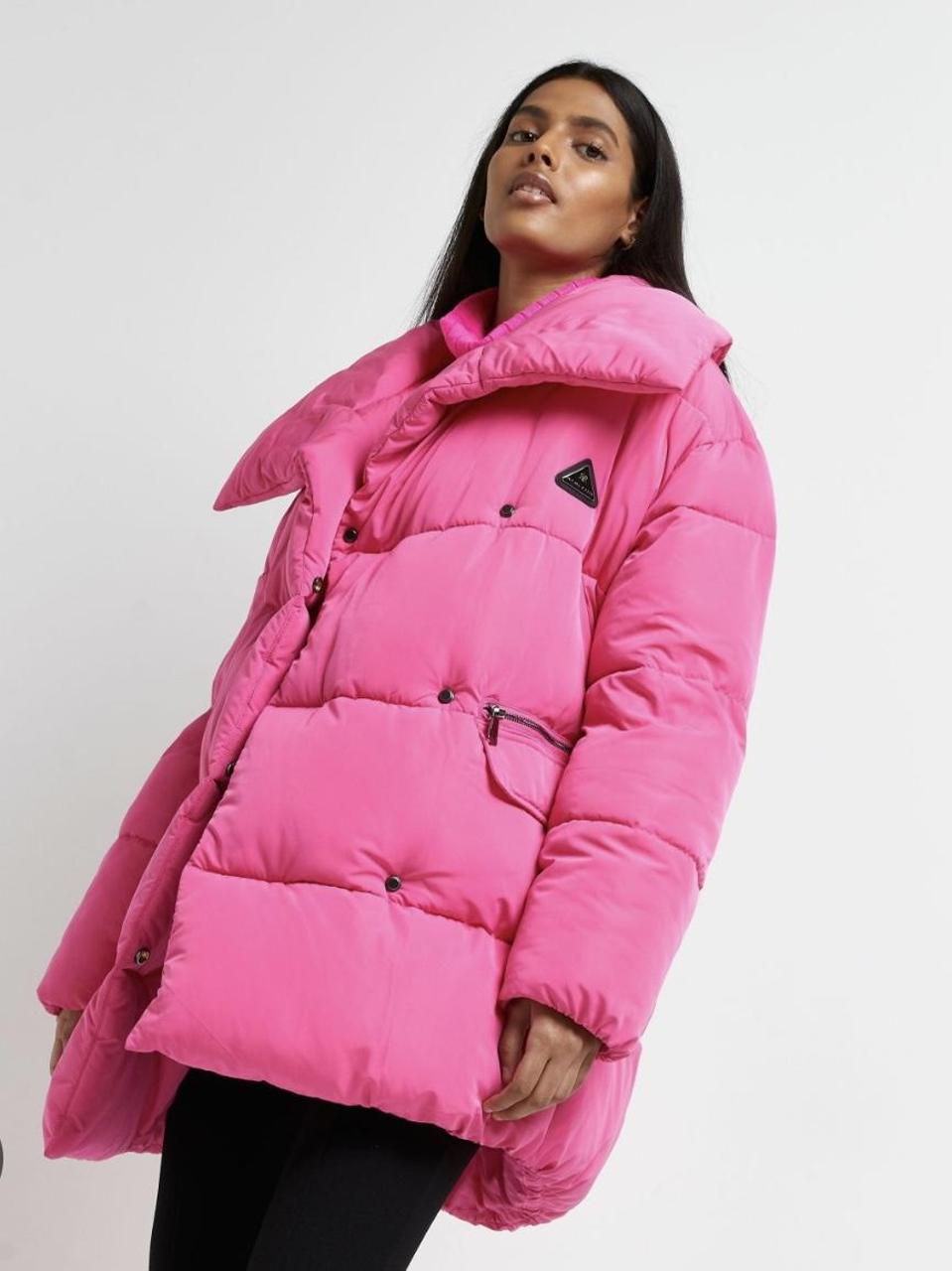 Beautiful and classy Pink River Island puffer Jacket. Depop