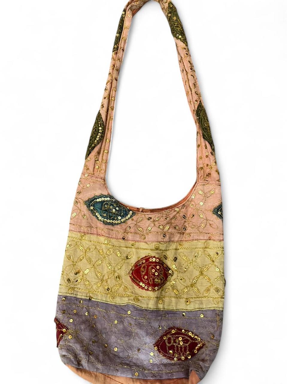 Women's Bag - Multi/Pink – boho patchwork shoulde… - image 1