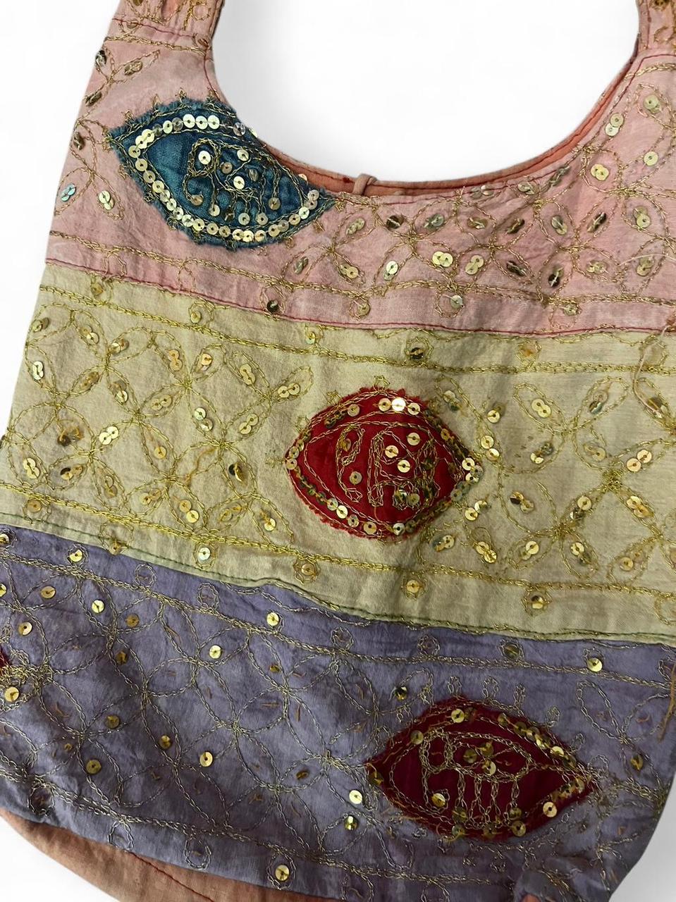Women's Bag - Multi/Pink – boho patchwork shoulde… - image 2