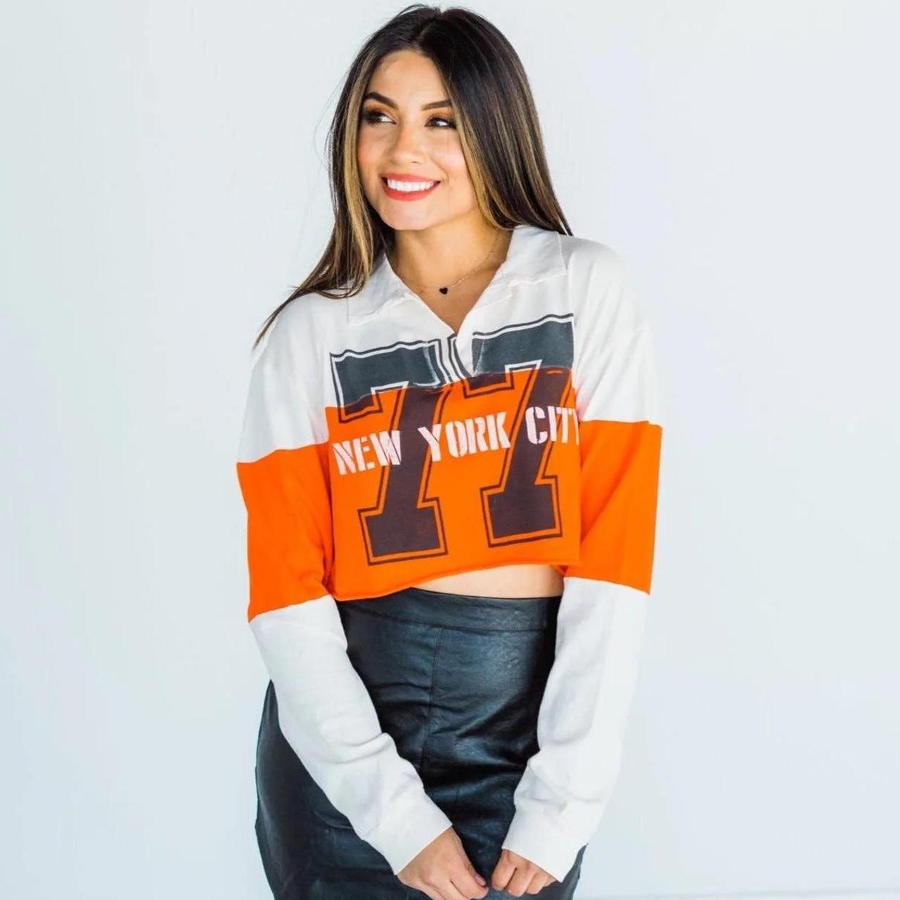 Daydreamer New York City 77 Rugby Polo Long Sleeve Crop outlet Top NWT