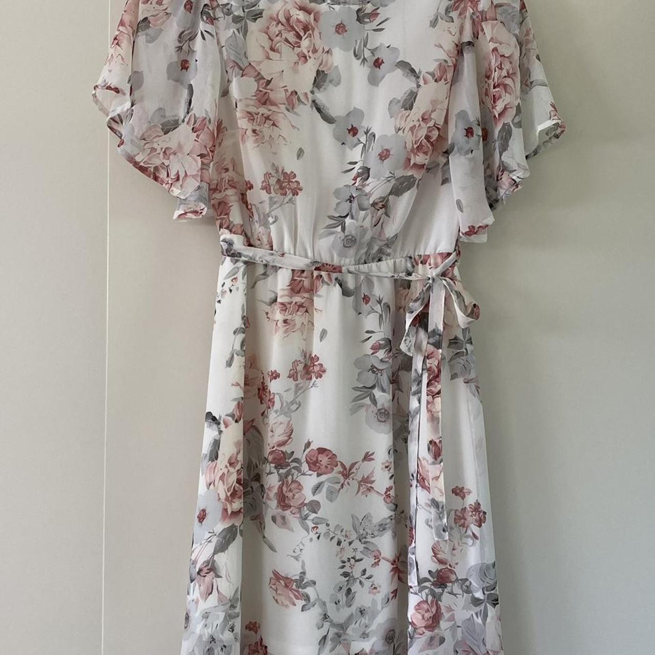 Valleygirl white and pink floral dress size 8. This... - Depop