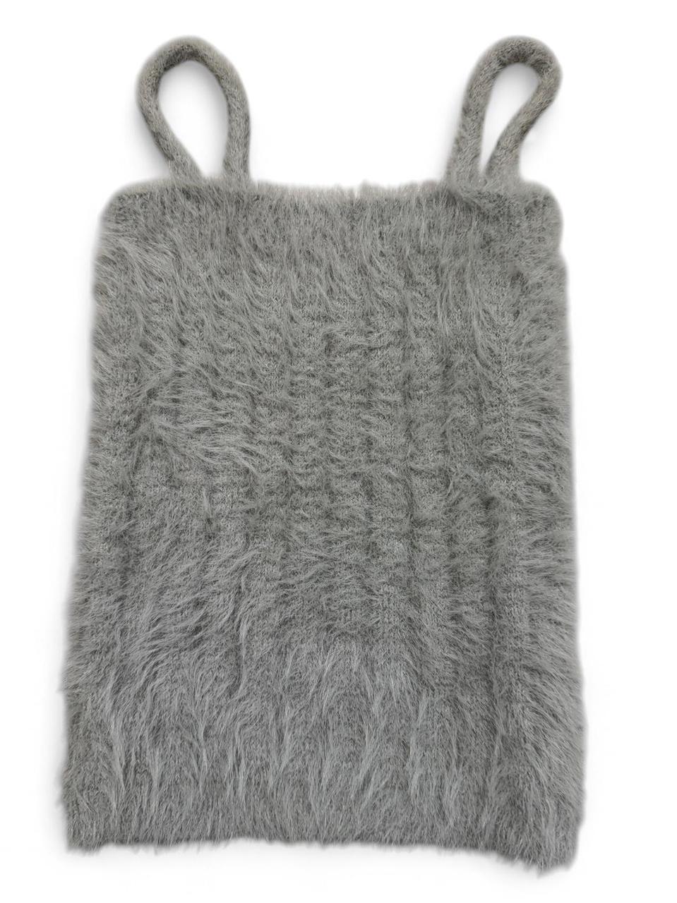 Miu Miu Women's Crop top - Grey - S – Grey fuzzy … - image 2