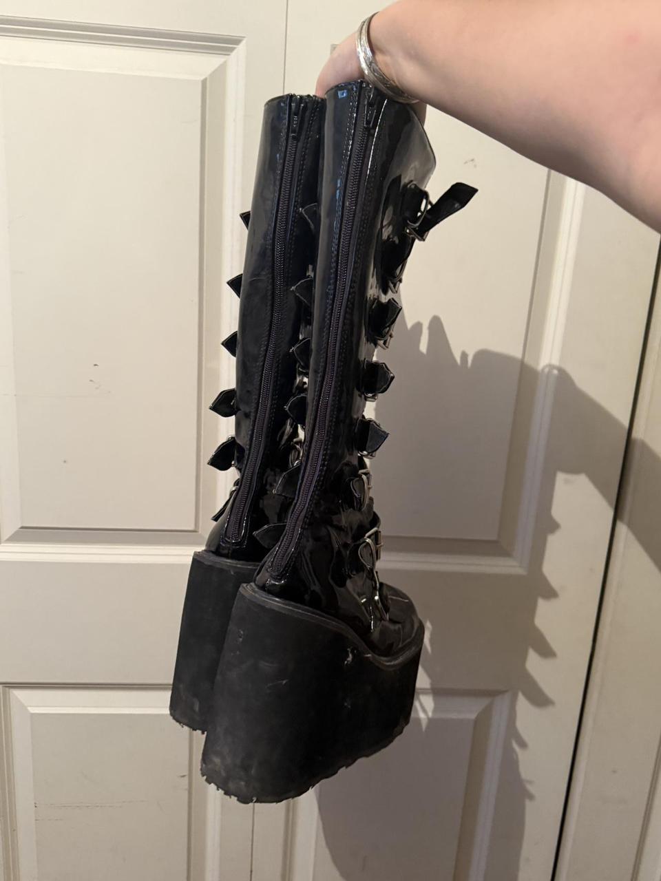 Demonia Women's Knee high Boots - Black - US 7.5 … - image 4