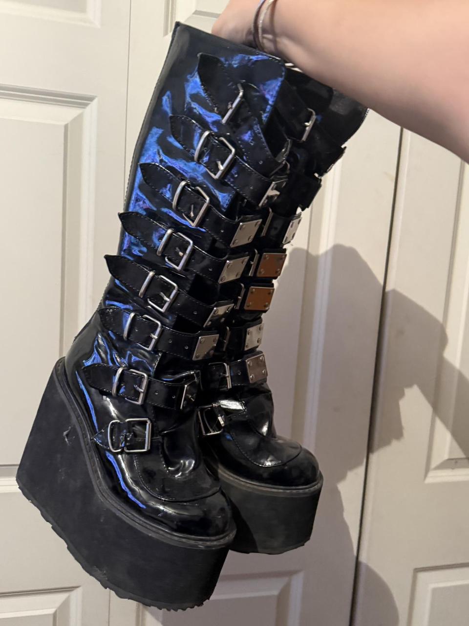 Demonia Women's Knee high Boots - Black - US 7.5 … - image 2