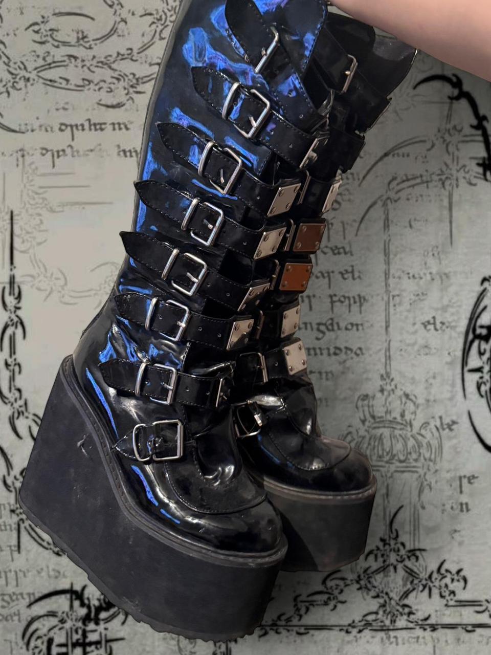 Demonia Women's Knee high Boots - Black - US 7.5 … - image 1