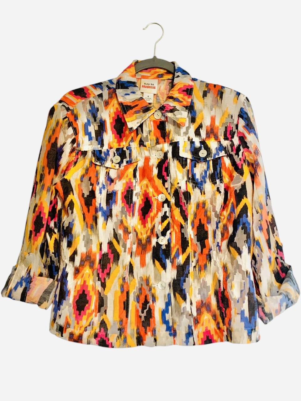 Ruby Rd. Women's Shacket Jacket - Multi/Orange - … - image 2