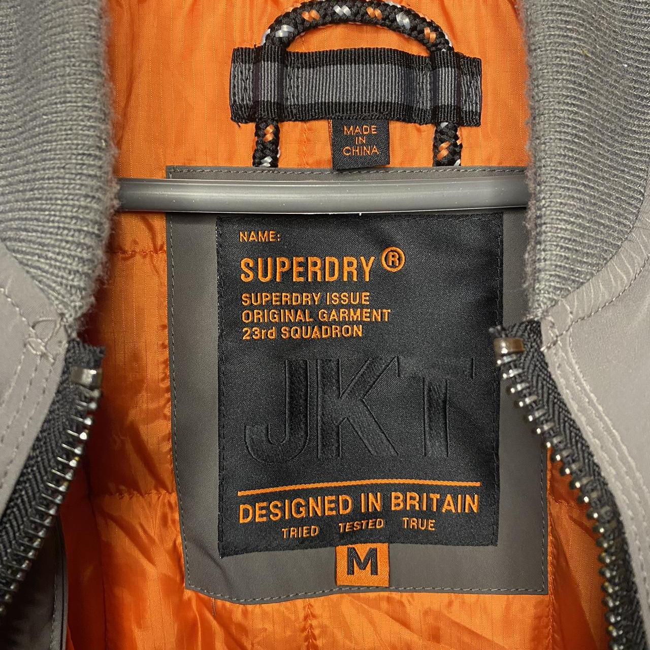 Superdry grey bomber jacket barely worn in