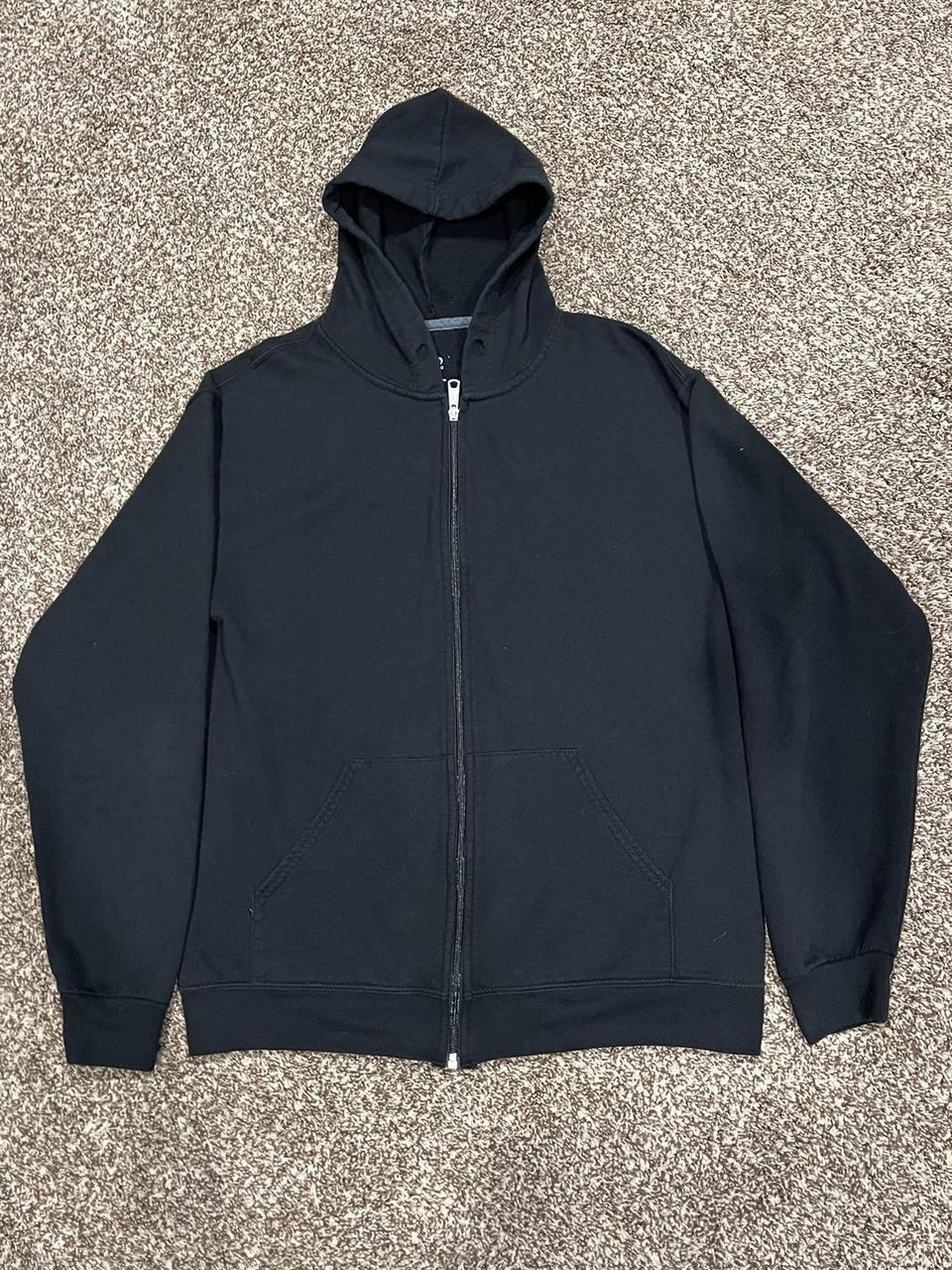 VINTAGE BLANK BLACK HOODIE SIZE LARGE - Depop