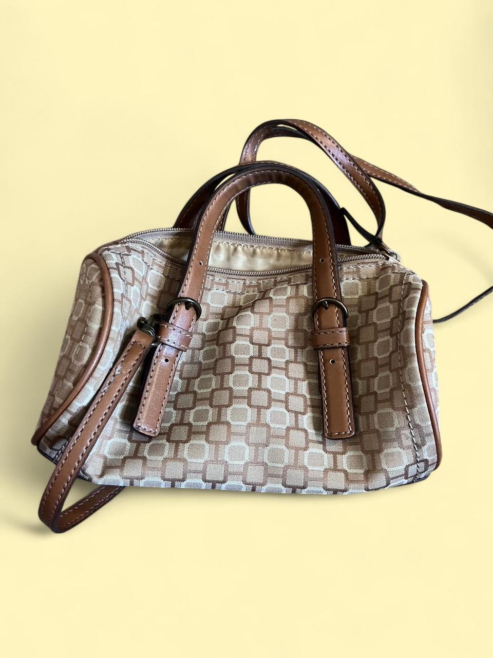Nine West Women's Bag - Tan/Brown – Tan and brown square patterned small bag …