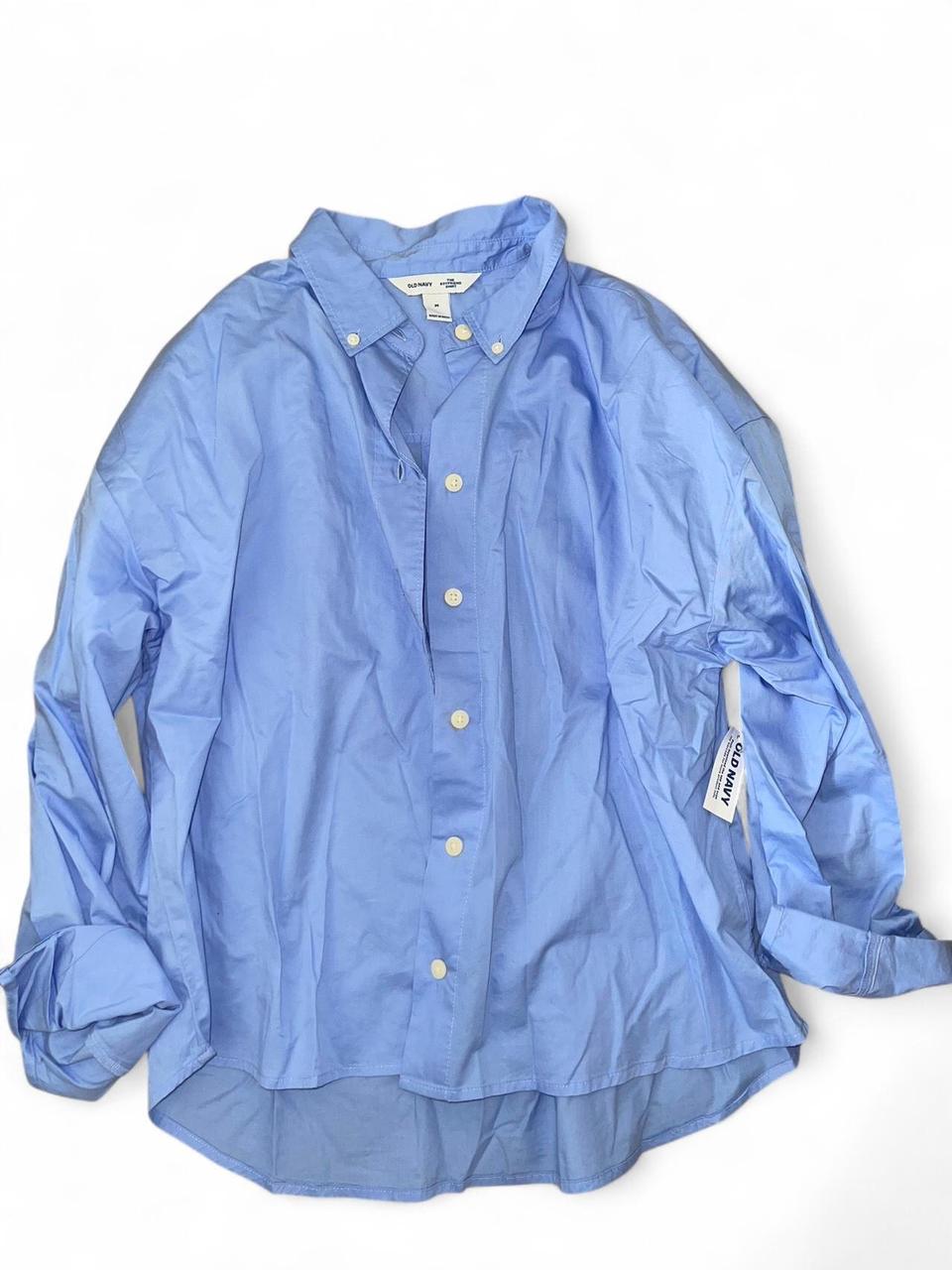 Old Navy Women's Blouse - Blue - M – Old navy blue button up business roll …