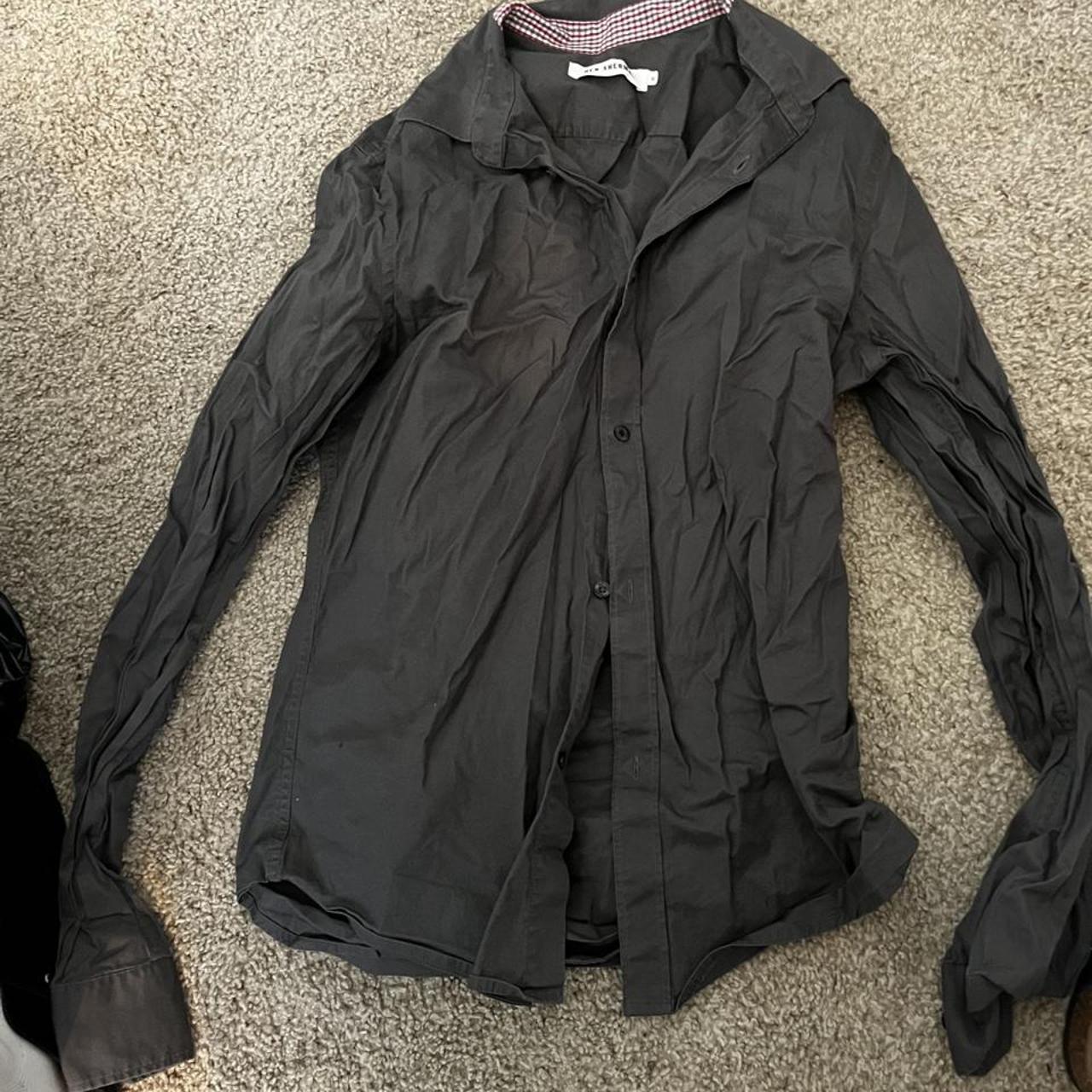 Ben sherman men's grey and black shirt