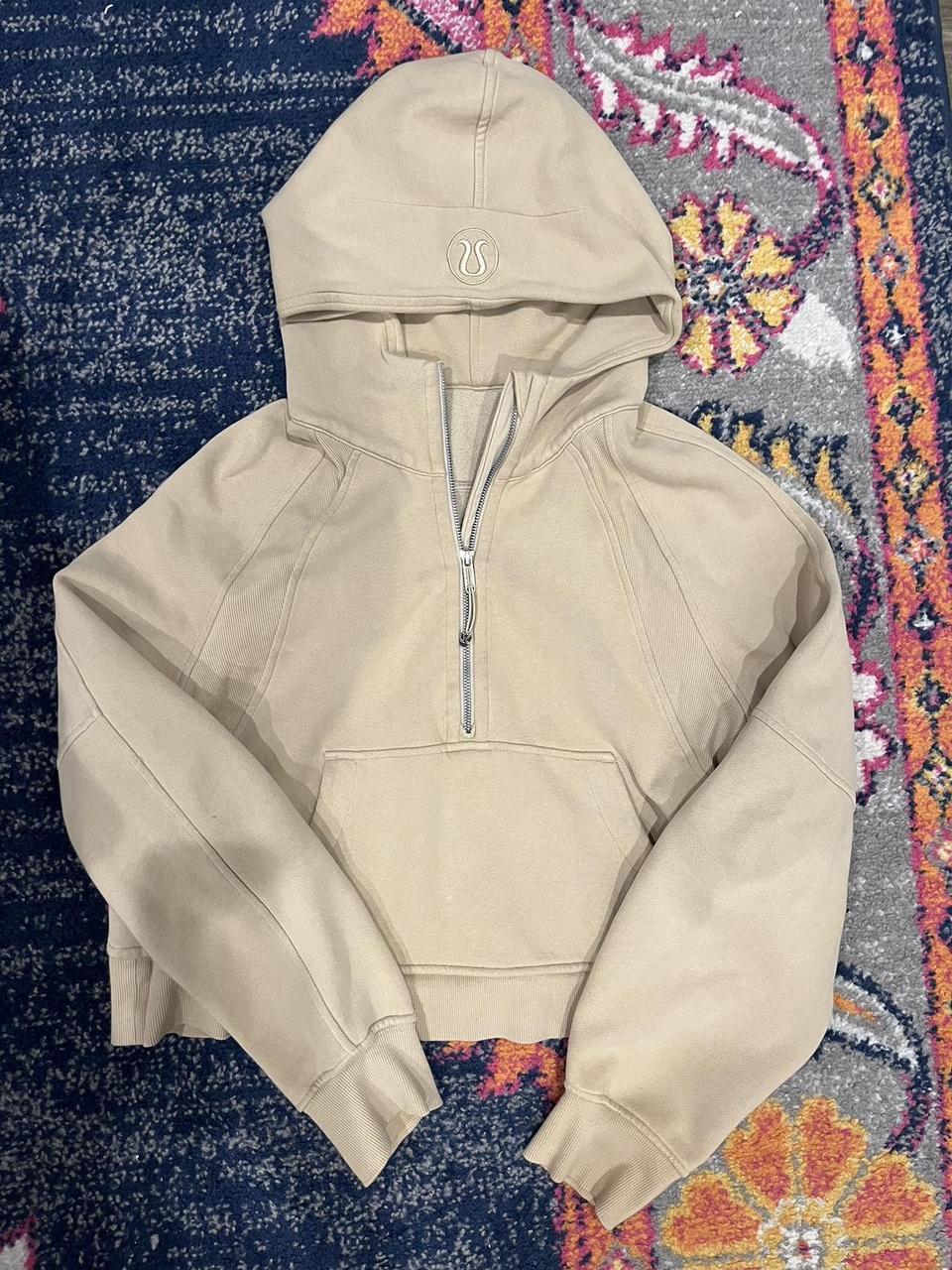 Lululemon tan scuba with hoodie Small/medium Great... - Depop