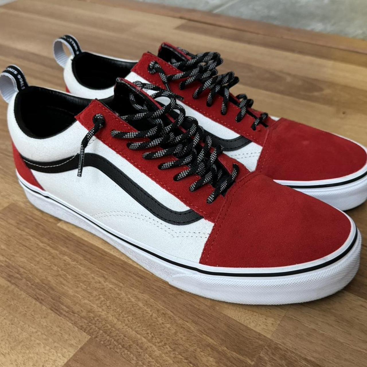 Reflective store red vans