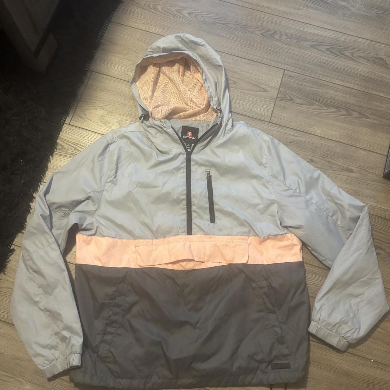 Mens SouthPole windbreaker Size Large Grey and Depop