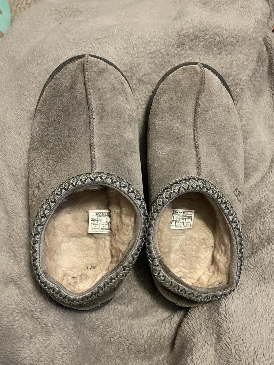 UGG Women's Grey and White Slippers