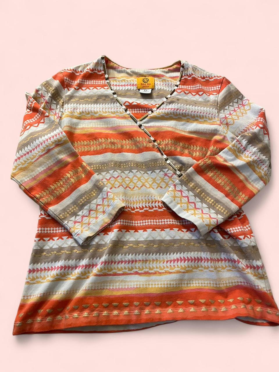 Ruby Rd. Women's Blouse - Multi/Orange - S – ruby… - image 1